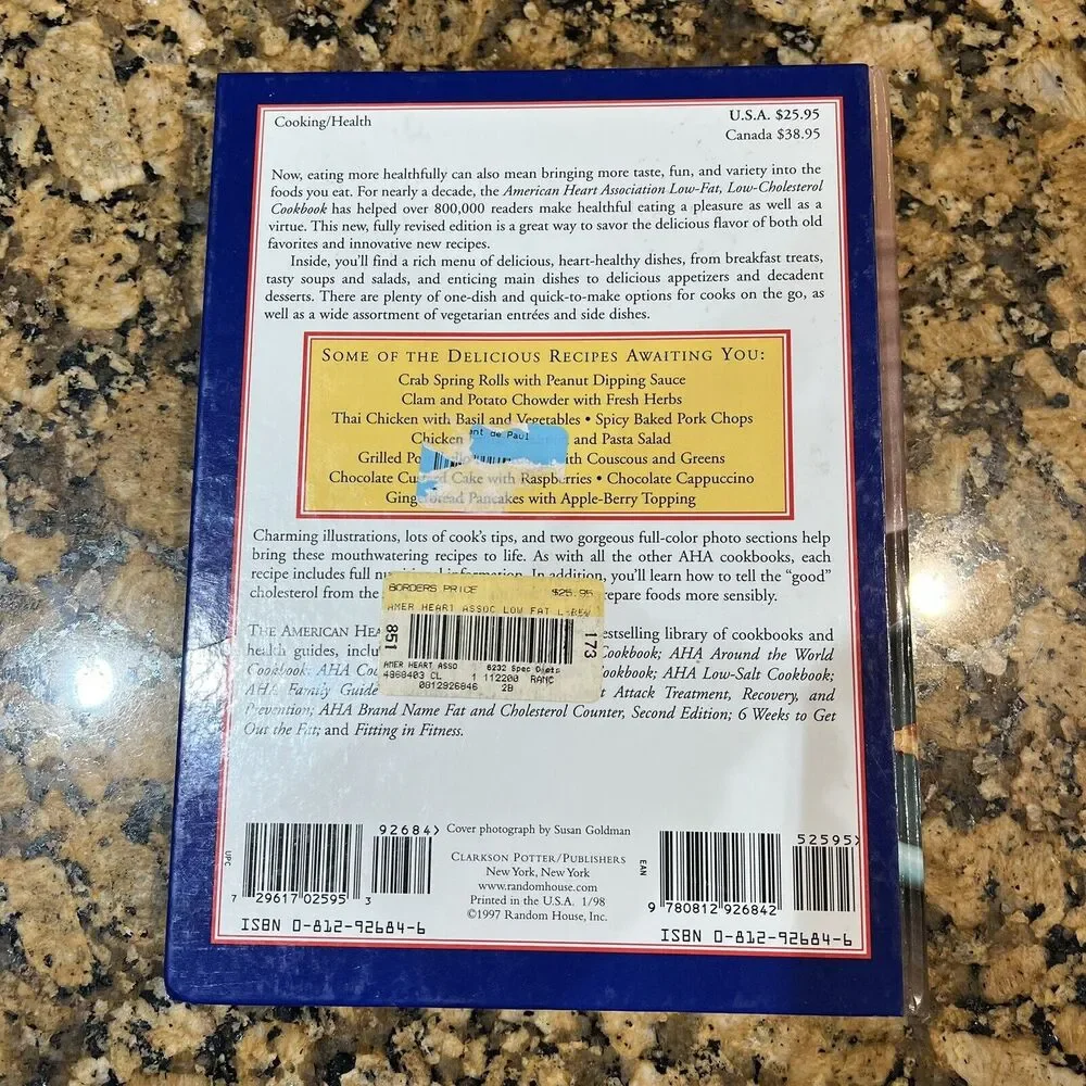 The American Heart Association Low Fat Low Cholesterol Cookbook Hardcover Spiral